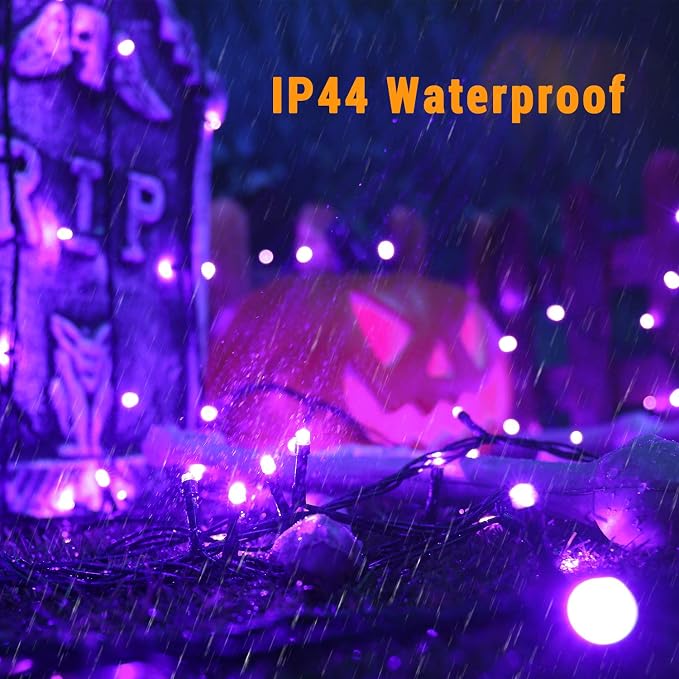 Brizled LED Halloween Lights Indoor Outdoor Twinkle Purple Light String | 240 LED 95.14ft; 8 Mode; Connectable; Timer; Waterproof; Plugin Mini Halloween Light for Outside Spooky Porch Yard Tree Party
