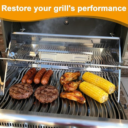 Grill Replacement Parts for Napoleon LEX 485/605/730 Series, Stainless Steel Heat Plate Shields and Grill Burners for Napoleon Built-in LEX, Mirage 485/605 LE LD485 Series Gas Grill Accessories