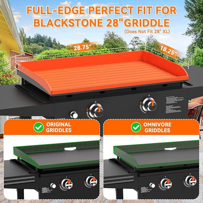Silicone Griddle Mat Cover for Blackstone - 28 Inch Full-Edge Coverage Magnetic Silicone Grill Cover, Heavy Duty Food Grade Griddle Protective Mat, Keep Your Grill Clean and Rust-Free