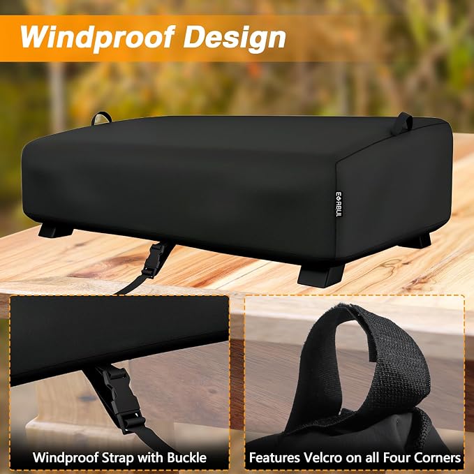 EVRBUL Table Top Grill Cover Compatible with Royal Gourmet PD1305H 3-in-1 Grill Griddle Combo, Waterproof Heavy Duty 600D Portable Griddle Cover 33"L×20.5"W×9.5"H, Windproof Tabletop BBQ Grill Cover