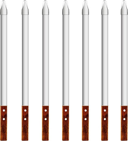 23.6 Inch Long Kabob Skewers,0.91Inch Wide Skewers for Kabobs,Metal Stainless Steel Kebob for Grilling,Extra Large Flat Kebab BBQ Tool,Barbecue Sticks with Wood Handle,Set of 7