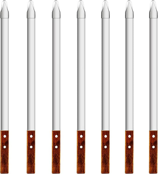 23.6 Inch Long Kabob Skewers,0.91Inch Wide Skewers for Kabobs,Metal Stainless Steel Kebob for Grilling,Extra Large Flat Kebab BBQ Tool,Barbecue Sticks with Wood Handle,Set of 7