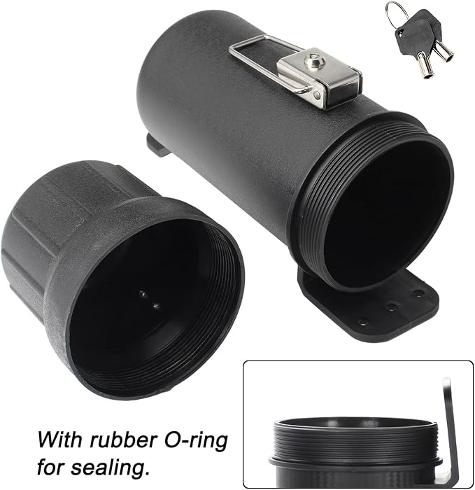 Universal Motorcycle Tool Tube,Motorcycle Storage Box Waterproof - Black(with Lock)