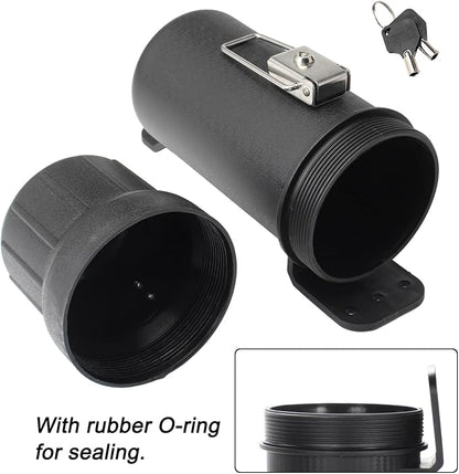 Universal Motorcycle Tool Tube,Motorcycle Storage Box Waterproof - Black(with Lock)
