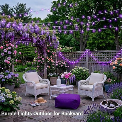 JMEXSUSS 600 LED Purple Christmas Lights Outdoor Indoor, 168ft Purple LED Christmas Tree Lights Plug in, Deep-Violet Fairy String Lights for Outside Patio Fireplace Party Xmas Decorations