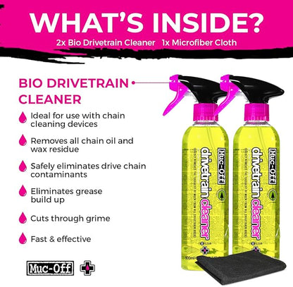 Muc-Off Bio Drivetrain Cleaner | Effective Biodegradable Bicycle Chain Cleaner and Degreaser Spray | Suitable for All Types of Bike