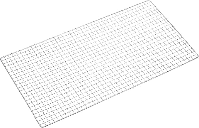 HARFINGTON Square BBQ Grill Net 29.5x60cm Stainless Steel Cross Wire Barbecue Mesh Mat for Baking Smoking Charcoal Grilling Roasting
