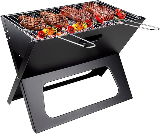 Foldable Charcoal Grill, Portable BBQ Barbecue Grill Lightweight Simple Grill for Outdoor Cooking Camping Hiking Picnics Garden Travel Suitable for 3-5 people