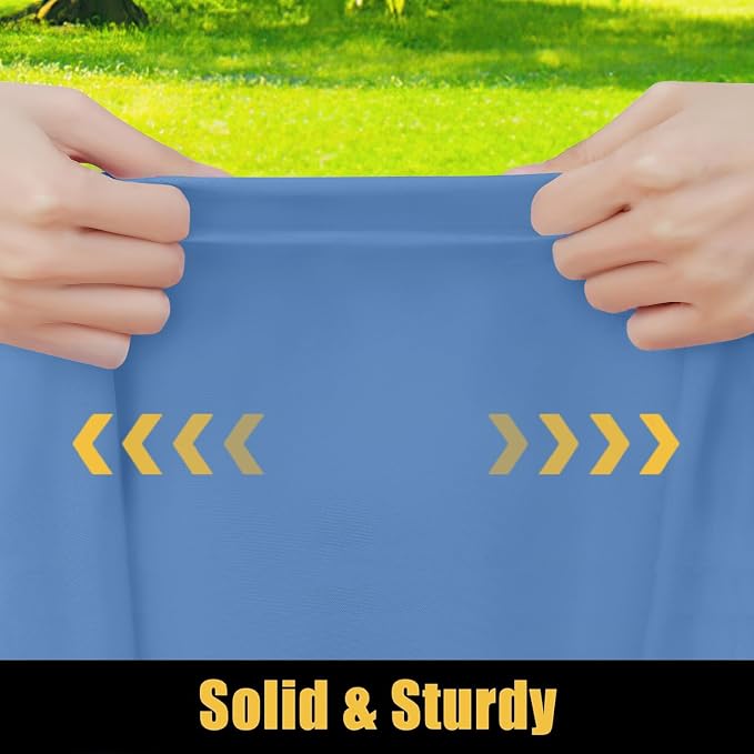 Smiry Rectangle Picnic Table Cloth, Waterproof Elastic Fitted Tablecloths for 8 Foot Tables, Washable Polyester Table Cover for Camping, Indoor and Outdoor (Stone Blue, 30"x96")