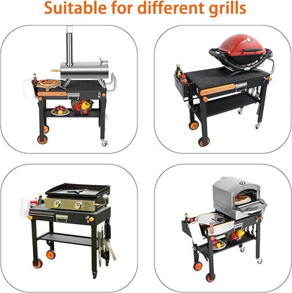 Blackstone Griddle Stand, Portable Outdoor Grill Table, Foldable Grill Cart With Wheels Fit 22 Inch or 17 Inch, Camping Folding Pizza Oven Tables Fit Ninja Grill and Weber，Blackstone Table