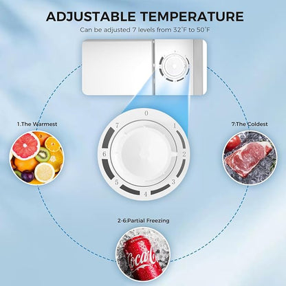 Antarctic Star 1.6 Cu. Ft Mini Fridge with Freezer,Small Compact Refrigerator with Single Reversible Door, Removable Shelves, 7 Adjustable Thermostat, for Dorm/Bedroom/Office,Black