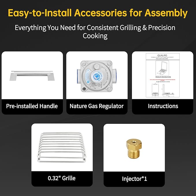 Single Side Burners-NG | Heavy-Duty 304 Stainless Steel Drop-In Side Burner, 15,000 BTU Natural Gas & Propane Burner for BBQ Island Outdoor Kitchen
