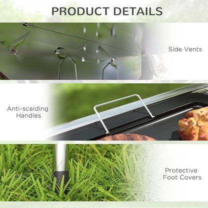 Stainless Steel Carbon Grill for Charcoal Cooking with Silver Color, Fast Fold Mechanism, Compact Portability, Lightweight Design, and High Durability