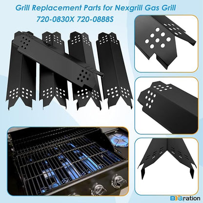 Replacement Parts Kit for Nexgrill 5-Burner 720-0888S 720-0888N 720-0888, 4-Burner 720-0830H 720-0830, Grill Heat Shield and Cooking Grate Kit for Nexgrill Replacement Parts