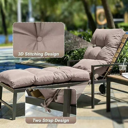 Outdoor Lounge Chair Cushions, 74.4 x 22 x 4.7 Inches Waterproof Fade Resistant Patio Cushion for Chaise Lounger