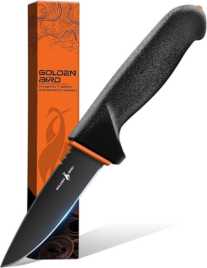 Golden Bird Drop Point Knife - 4-inch Utility Knives with German Stainless Steel, Small Boning Knife, Perfect for Trimming, and Precision Cutting - Gift for Men