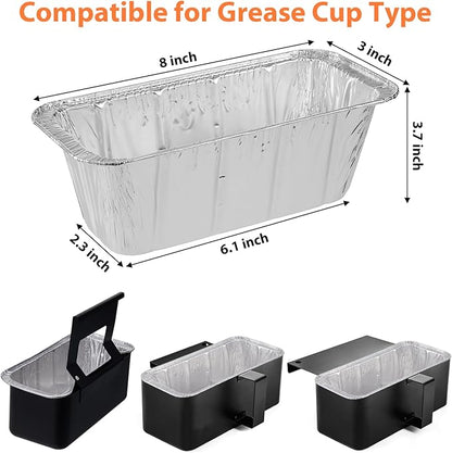 50-Pack Griddle Accessories for Blackstone - Grease Cup Liners Compatible with Blackstone 5017 Griddle, Aluminum Foil Drip Pan Disposable Grease Catcher Tray for 17, 22, 28, 36 Inch