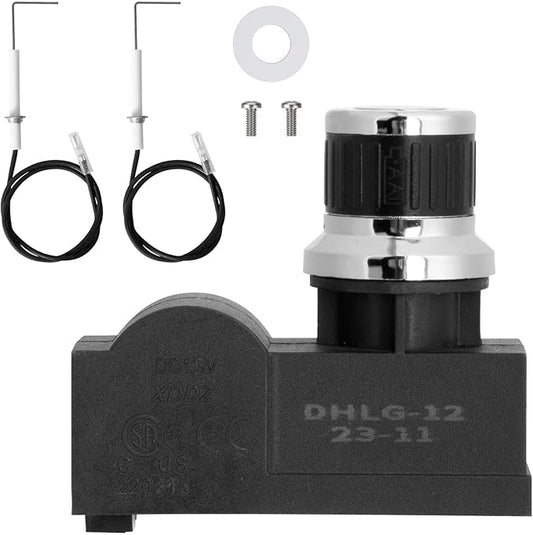 2 Outlet Igniter Kit for Blackstone 28" Griddle Igniter Replacement DHLG-12 Starter for Blackstone Ignition Switch 2-Burner Black Stone Accessories, Ignitor Button&Ignition Wires Kit,AA Battery Needed