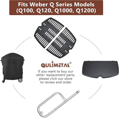 6558 Griddle for Weber Q100 Q120 Q1000 Q1200 Series Grills,Cast Iron Grill Parts for Weber Q100/1000 Series Gas Grills Accessories,12.6" x 8.6" Cooking Griddle for Webbr