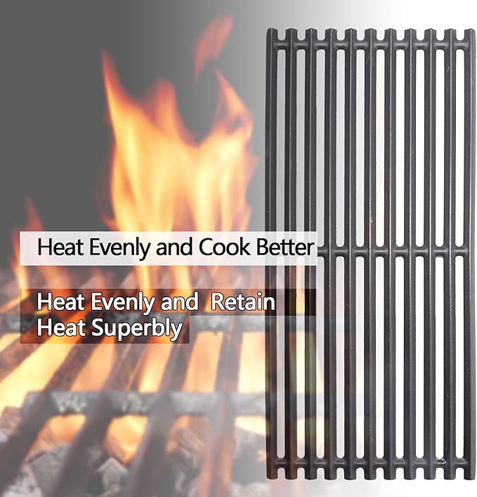 Hongso 17 Inch Cast Iron Grill Grates for Charbroil 463242516 463242515 463355220 463367016 463243016 463342620 Commercial and Signature Series Tru-Infrared 3 Burner Models with G466-0025-W1A
