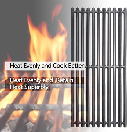 Hongso 17 Inch Cast Iron Grill Grates for Charbroil 463242516 463242515 463355220 463367016 463243016 463342620 Commercial and Signature Series Tru-Infrared 3 Burner Models with G466-0025-W1A