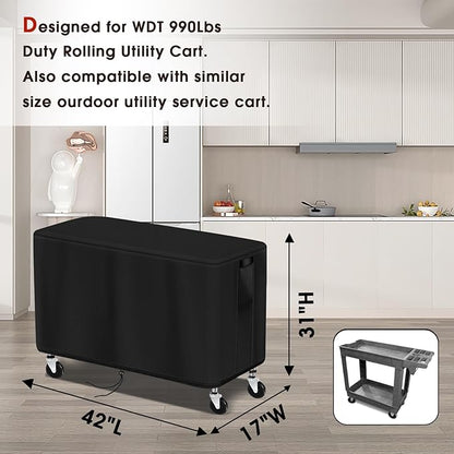 Prep Table Cover, Service Cart Cover for WEN 73009 500-Pound Service Utility Cart Waterproof Rolling Tool Carts Grill Table Covers - 42"Lx17"Wx31"H