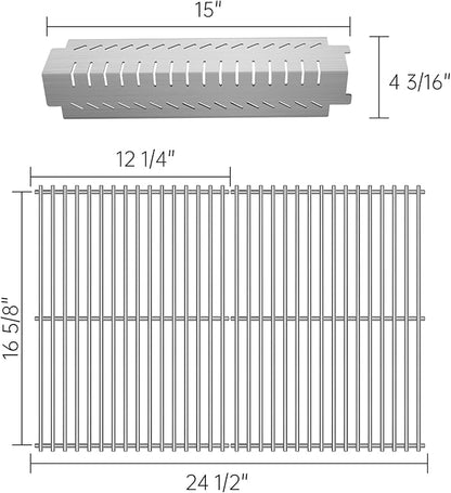 Kalomo Grill Grates Grill Replacement Parts for Kirkland 463230703, Charbroil 463252105, Centro 4000, 85-1095-6, Thermos 461230403, 461246804, Front Avenue, Stainless Steel Cook Grid BBQ Accessories