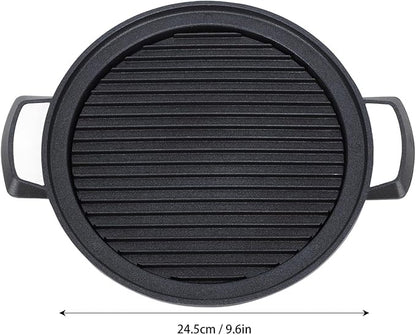 Fdit Japanese Mini Hibachi Grill, Aluminum Alloy, Family Must Have for Camping and Picnics, Multi Functional Use with Barbecue Meat, Charcoal Grilling (Large Circle)