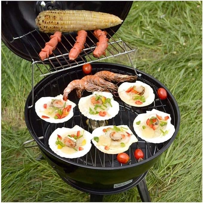 Bbq Grill Charcoal Grill Charcoal Stove Portable Round Charcoal Grill With Plated Steel Grates Stainless Steel Outdoor Folding Barbecue Grill Tools Barbecue Grill Charcoal Griddle