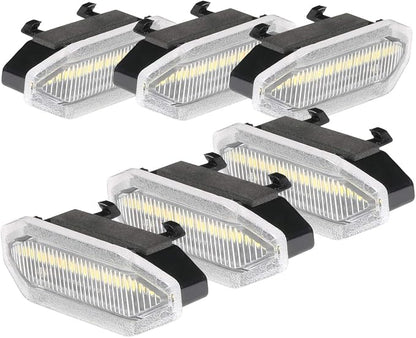 Carpartsinnovate Fits 15-17 Mustang Clear LED Front Grille DRL Running Lights 6PC EcoBoost/V6