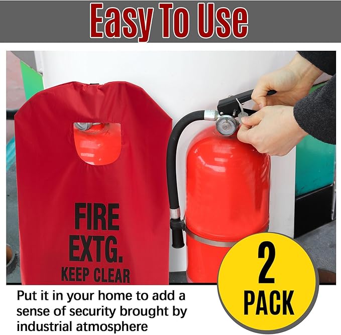 Amylove 2 Pcs Fire Extinguisher Cover 13-20 lb Heavy Duty Thickened Fire Protective Sleeve from Scuffs and Scratches Accessories 18" W x 26" L