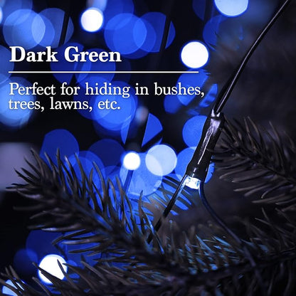 JMEXSUSS 360 LED Christmas Net Lights, Blue, 12ft x 5ft | Outdoor Waterproof, Connectable, Plug in, Mesh Lights with Remote for Bushes Shrubs Christmas Decorations
