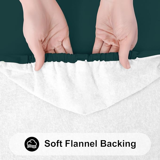 Smiry Rectangle Tablecloth, Elastic Fitted Flannel Backed Vinyl Tablecloths for 5ft Folding Tables, Waterproof Wipeable Table Covers for Indoor, Outdoor, Picnic and Camping (Hunter Green, 30"x60")