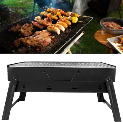 Alvinlite Barbecue Grill Stainless Steel - Kabab Grill Folding Camping Grill BBQ for Shish Kabob Grill Cooking Small Grill Portable Charcoal Tabletop Grill Barbecue