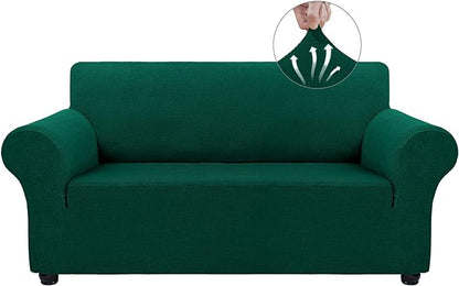 Stretch Couch Covers Washable,loveseat Cover Slipcovers,Blackish Green | 1-Piece Sofa Cover(55"-78") loveseat cover Furniture Protector Soft Jacquard,Non-Slip Elastic Bottom for Dogs & Kids