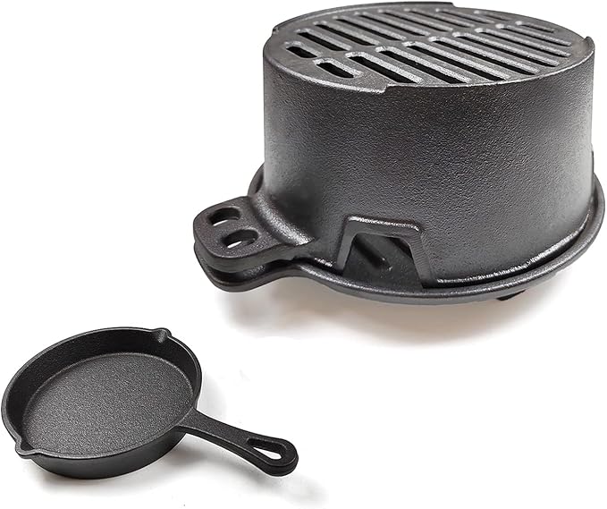HAWOK Pre-seasoned Hibachi Grill, Charcoal Grill for Outdoor Camping BBQ Cooking………