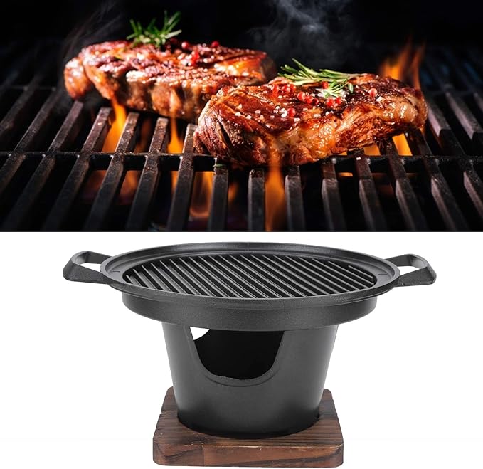 Haofy Portable Korean Barbecue Grill, Non Stick Barbecue Grill Charcoal Outdoor for Camping Picnic