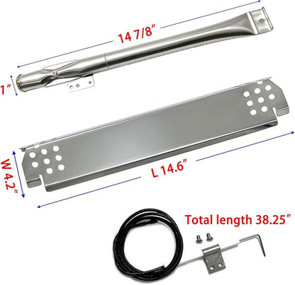 Kit DG280 Replacement for Home Depot Nexgrill 720-0830H, 5 Burner 720-0888 720-0888N 720-0888S Gas Grill, Grill Burner, SS Heat Plate, Grill Igniter Kit, Nexgrill Replacement Parts, 5pack