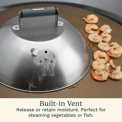 Cuisinart 12.25" Melting Dome with Bonus Wire Rack, Stainless Steel Grill Dome with Vent for Steaming, Smoking & Melting Cheese, Ideal for BBQ, Griddles, and Outdoor Cooking