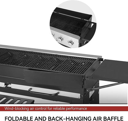 Royal Gourmet Event 8-Burner BBQ Propane Gas Grill with Cover, Picnic or Camping Outdoor