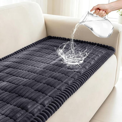 Leakproof Couch Cover for Dogs, Non Slip Washable Sofa Protector | Stain-Resistant Window Seat Cushions Chair Mat Car Seat Cover for Kids Pets (DarkGray 27.6" x 59")