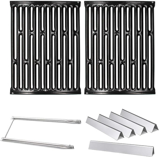 Hongso Replacement Parts for Weber Genesis Silver A, Spirit 200 Series E200 E210 S200 S210, Spirit 500 Grill (with Side Controls) Cooking Grates 7523, 21.5 inch Flavorizer Bars 7534, Burner Tubes Kit