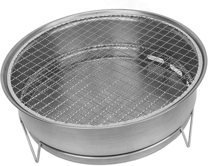 Quick Heating Charcoal Stove, Small Portable Round Barbecue Grill, Iron Cooking Bar with Ample Grilling Area, Outdoor Barbecue Stove for Hiking Traval Picnic Camping