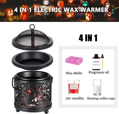 Dicimi Halloween Wax Melt Warmer – 3-in-1 Candle Warmer Lamp for Scented Wax, Wax Melter & Beverage Warmer, Flameless & Energy-Saving, Unique Scentsy Wax Warmer Alternative, Gifts for Friend
