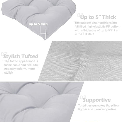 MTMR Outdoor Chair Cushions Set of 2, Patio Furniture Seat Pads, Waterproof | 2Pcs , waterproof cover, PP cotton, u-shaped, no-fading, thick patio seat pads for outdoor wicker furniture in yard, 19x19x4