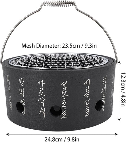 Pomya BBQ Stove, Durable Practical Barbecue Grill Charcoal Stove Korean Design for Tea Making (L)