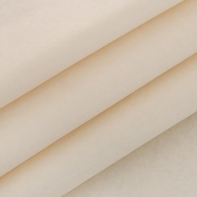 NLMUVW Beige Round Vinyl Tablecloth 60 Inch with Flannel Backing, 100% Waterproof PVC Table Cloth Wipe Clean Table Cover for Dining Party Camping Outdoor