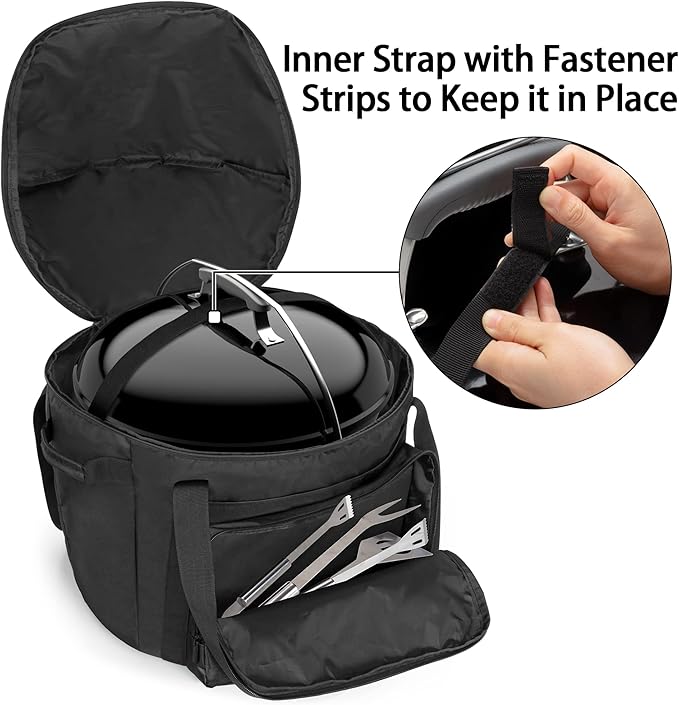 SAMDEW Portable Grill Carry Bag Compatible with Weber Jumbo Joe 18 Inch Charcoal Grill, Grill Cover Compatible with Jumbo Joe 18 in Portable Grill, with Pocket and Handle, Bag Only (Patented Design)