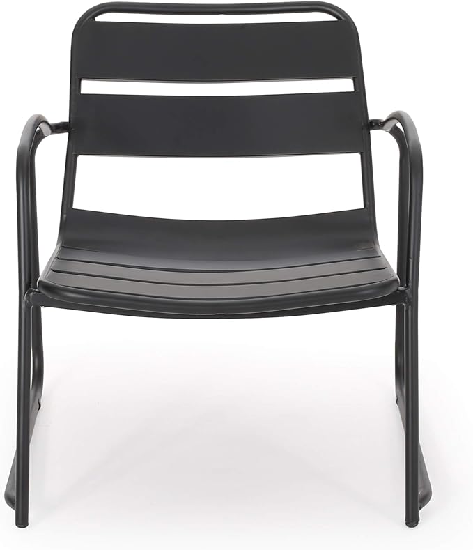 Christopher Knight Home Cowan Outdoor Dining Chair (Set of 2), Matte Black