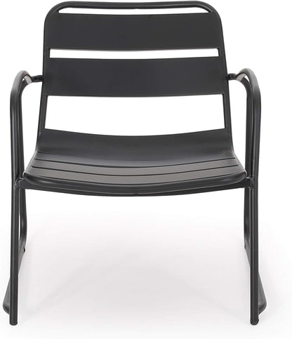 Christopher Knight Home Cowan Outdoor Dining Chair (Set of 2), Matte Black